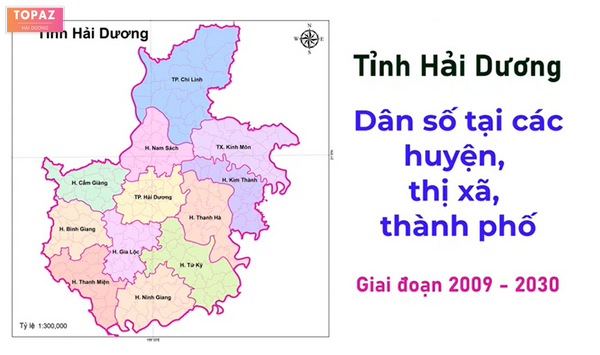 Bản đồ các thành phố và huyện thuộc tỉnh Hải Dương