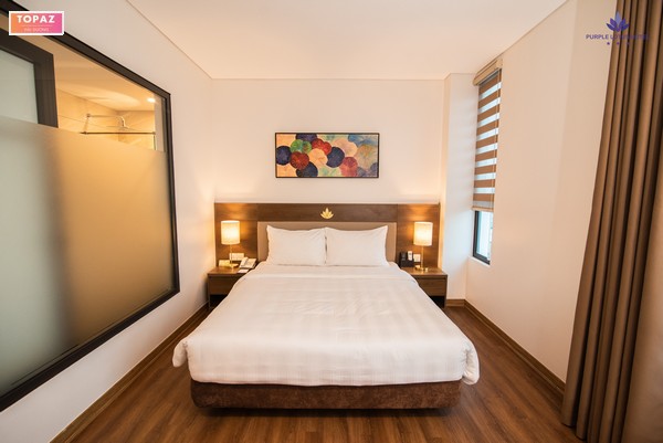 Không gian phòng ngủ tại khách sạn Lotus Hải DƯơng