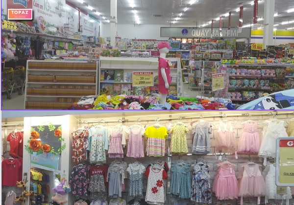 Gian hàng quần áo tại siêu thị Lan Chi