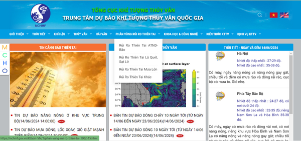 Website nchmf.gov.vn rất dễ sử dụng và có giao diện đẹp mắt 